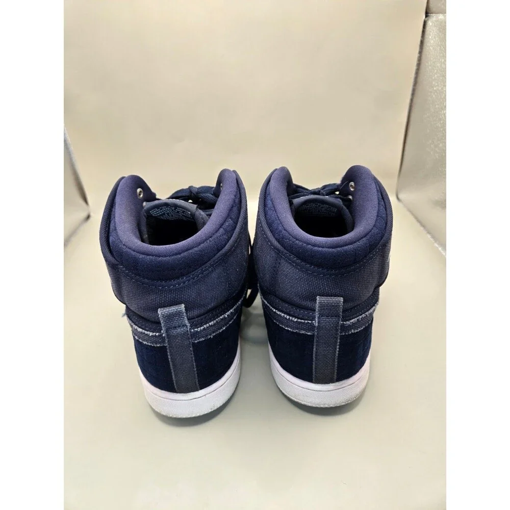Jordan 1 Retro AJKO Shoes Men's 10 Navy Blue Quilted Canvas Athletic OG Sneakers